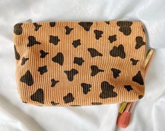 Retro color leopard print portable cosmetic bag storage bag toiletry bag essential for going out