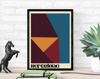 Synästhesie Barcelona Kunstdruck, welche Farbe hat deine Stadt? Synästhesie Kunst Digitaldruck, Retro Wandkunst Sofortiger digitaler Download