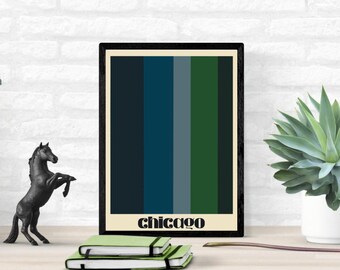 Synesthesia Chicago Art Print, What Color is Your City? Synesthesia Art Digital Print, Retro Wall Art Instant Digital Download
