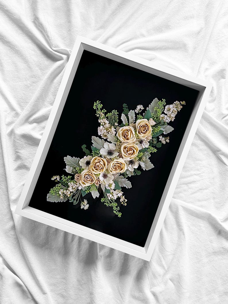 Wedding Flower Preservation Shadow Box: Custom 3D Floral Preservation Art (DEPOSIT ONLY) 18X24 imagem 5