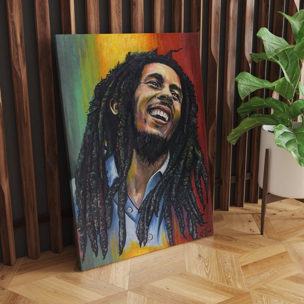 Bob Marley Leinwandmalerei, Bob Marley Pop Art Wandkunst, Wand-Dekor, Leinwandmalerei, moderne Wandkunst