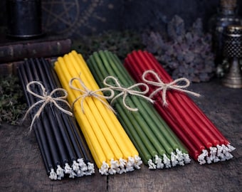 Beeswax Ritual Taper Candles – 7.5’’x 0.2’’, Thin Meditation Candles for Intention, Ceremony & Spiritual Use