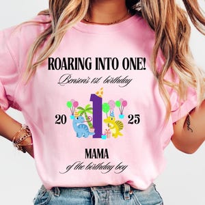 Comfort Colors® First Birthday Dino Shirt, Personalized Matching Family Shirt, Dinosaur Themed Party, Girl Dinosaur, Kids Birthday Shirt