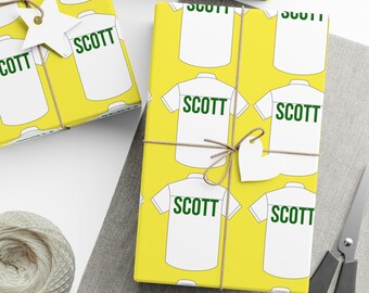 Custom Golf Caddie Wrapping Paper, Augusta Golf Birthday Party, Golf Dad Gift
