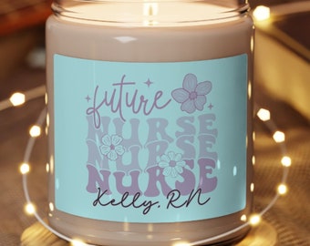 Personalized Future Nurse Candle, Happy Nurses Week Appreciation Gift, Nursing Student Graduation Gift