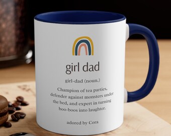 Personalized Girl Dad Mug, 1st Father's Day Gift, Travel Mug for Daddy Daughter Gift