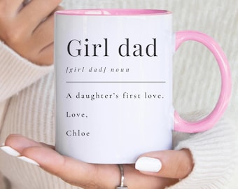 Personalized Girl Dad Mug, 1st Father's Day Gift, Travel Mug for Daddy Daughter Gift
