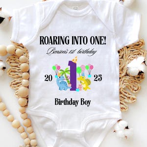 Comfort Colors® First Birthday Dino Shirt, Personalized Matching Family Shirt, Dinosaur Themed Party, Girl Dinosaur, Kids Birthday Shirt