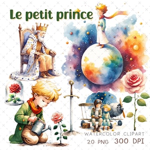 Little Prince Clipart le petit Prince print little prince Watercolor PNG Illustration Boy theme Fairytale le petit prince birthday cute boy