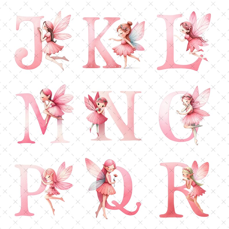 Fairy Alphabet Clipart: Watercolor PNG Set (digital Download) - Etsy Canada