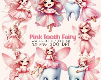 Watercolor Tooth Fairy Clipart: Magical PNG Images (Digital Download)