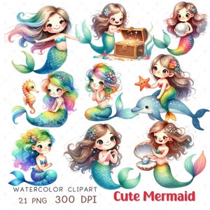 Sirenita clipart sirena sublimación Princesa archivo de imagen Día de nacimiento niña tema Regalo para niña Sirenita Cumpleaños Regalo sirena png