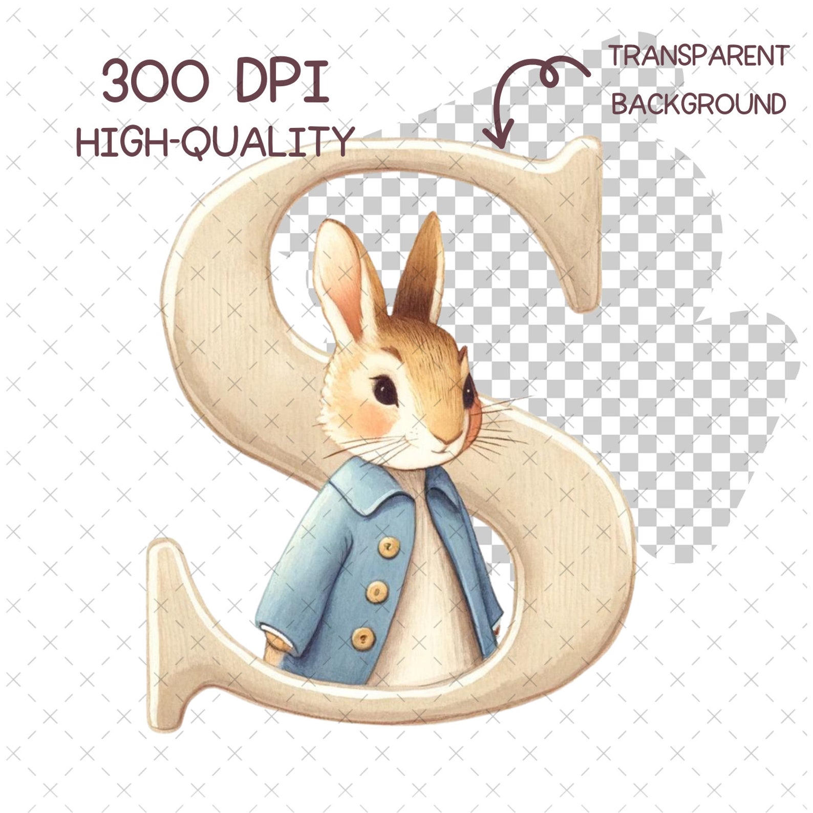 Peter Rabbit Alpabet Png Peter Rabbit Clipart Cute Bunny Letter Image ...