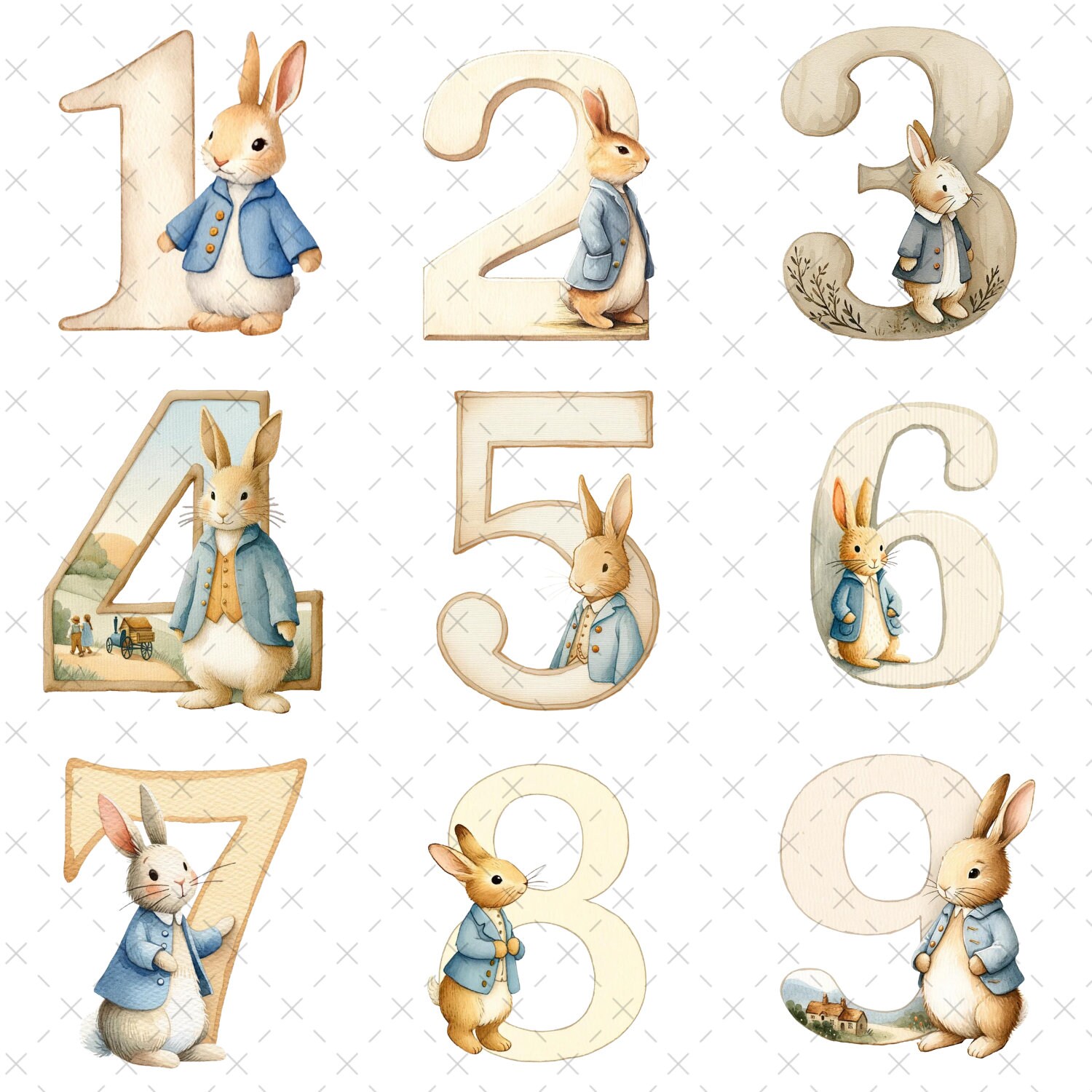 Peter Rabbit Sign Abc Peter Rabbit Alphabet Clipart, Watercolor Bunny Letters (PNG Digital ...