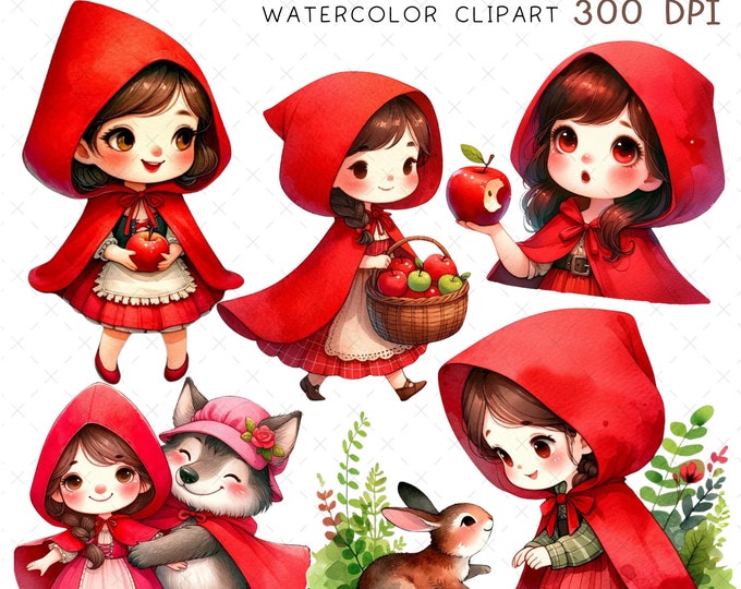 Little Red Riding Hood - Clipart - Clip Art and Digital Paper Set ...