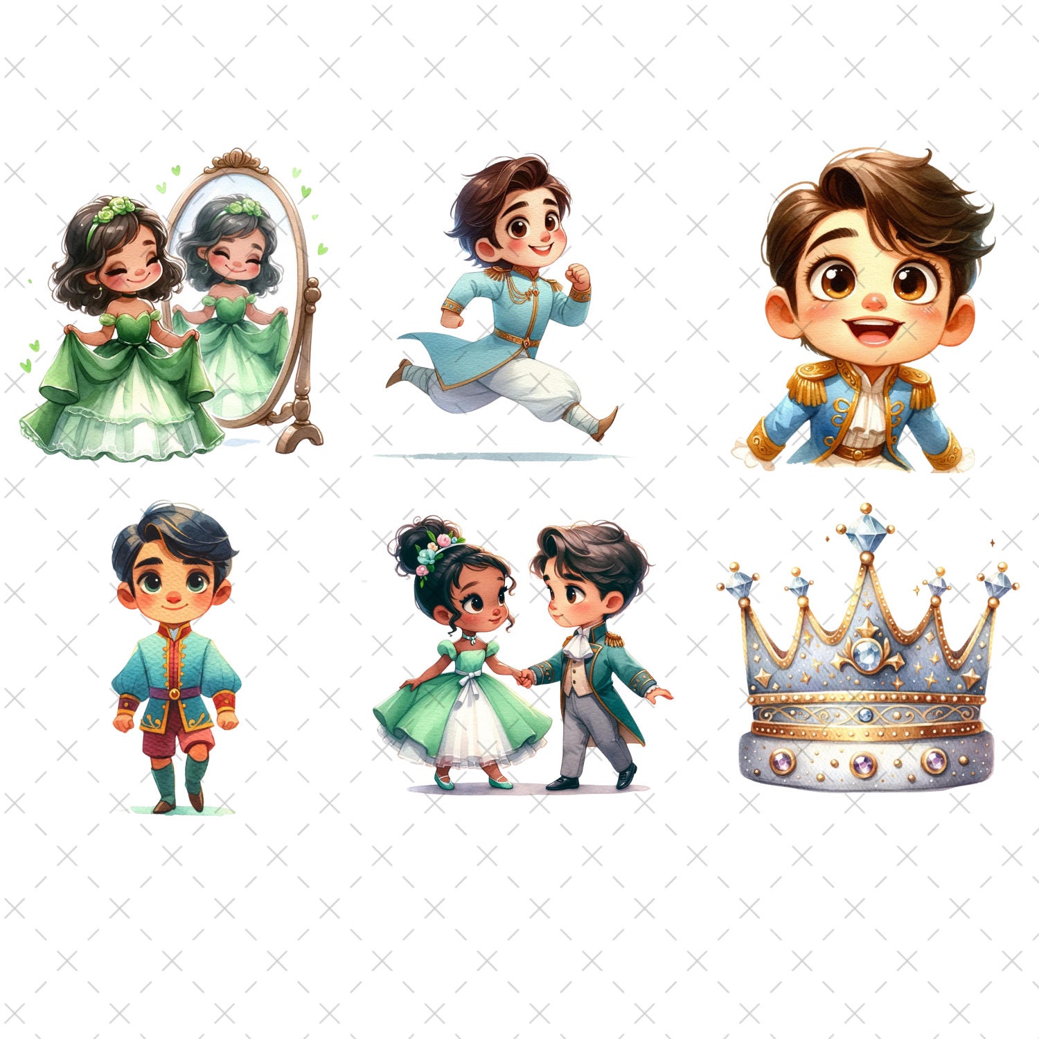 Princess and Frog Clipart: Watercolor Fairytale PNG (digital Download ...