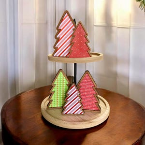Wooden Decorative Christmas Trees, Wooden Christmas Trees, Christmas Tree Shelf Sitter, Christmas Wood Decorations, Cute Christmas Decor