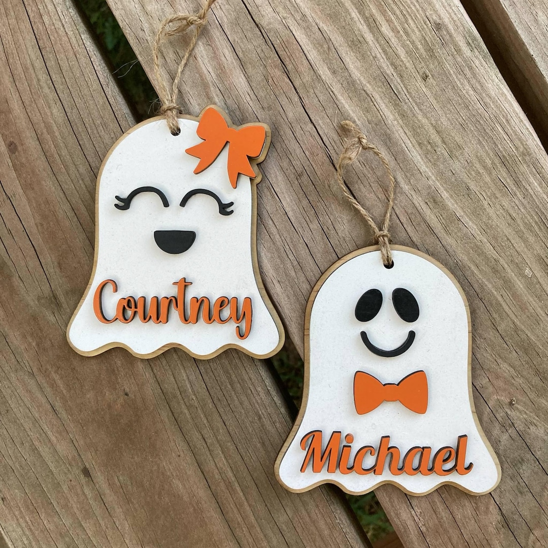 Personalized BOO BAG Tag, Personalized Ghost Name Tag, HALLOWEEN Basket ...