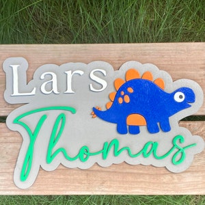 Boy Dinosaur Name Sign, Wooden Dinosaur Name Sign, Dinosaur Nursery,  Custom Nursery Sign, Dinosaur Name Baby Gift, Dinosaur Wall Sign, Dino