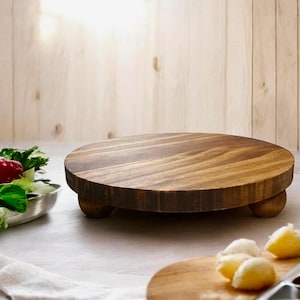 Wood Plant Riser, Mini Plant Stand, Small Plant Riser, Plant Risers Indoor, Choose Your Size & Stain, Mini Round Wood Stand, 8&quot; Round Riser