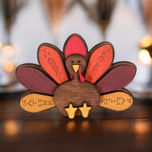 Thanksgiving Wood Decorations, Wooden Turkey Shelf Sitter, Thanksgiving Table Tiered Tray Mantle Decor, Fall Wood Accent, Turkey Table Wood