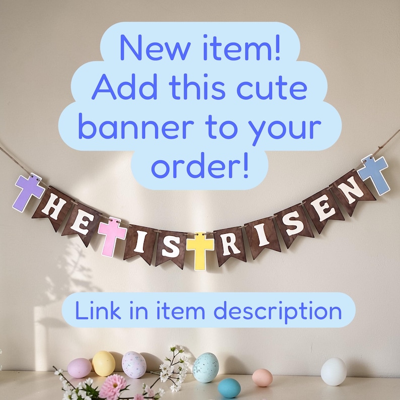 Christian EASTER Decoration, Resurrected TOMB, Easter RESURRECTION Decorations, He is Risen Christianity, Empty Tomb Easter Scene, Wood Egg image 4