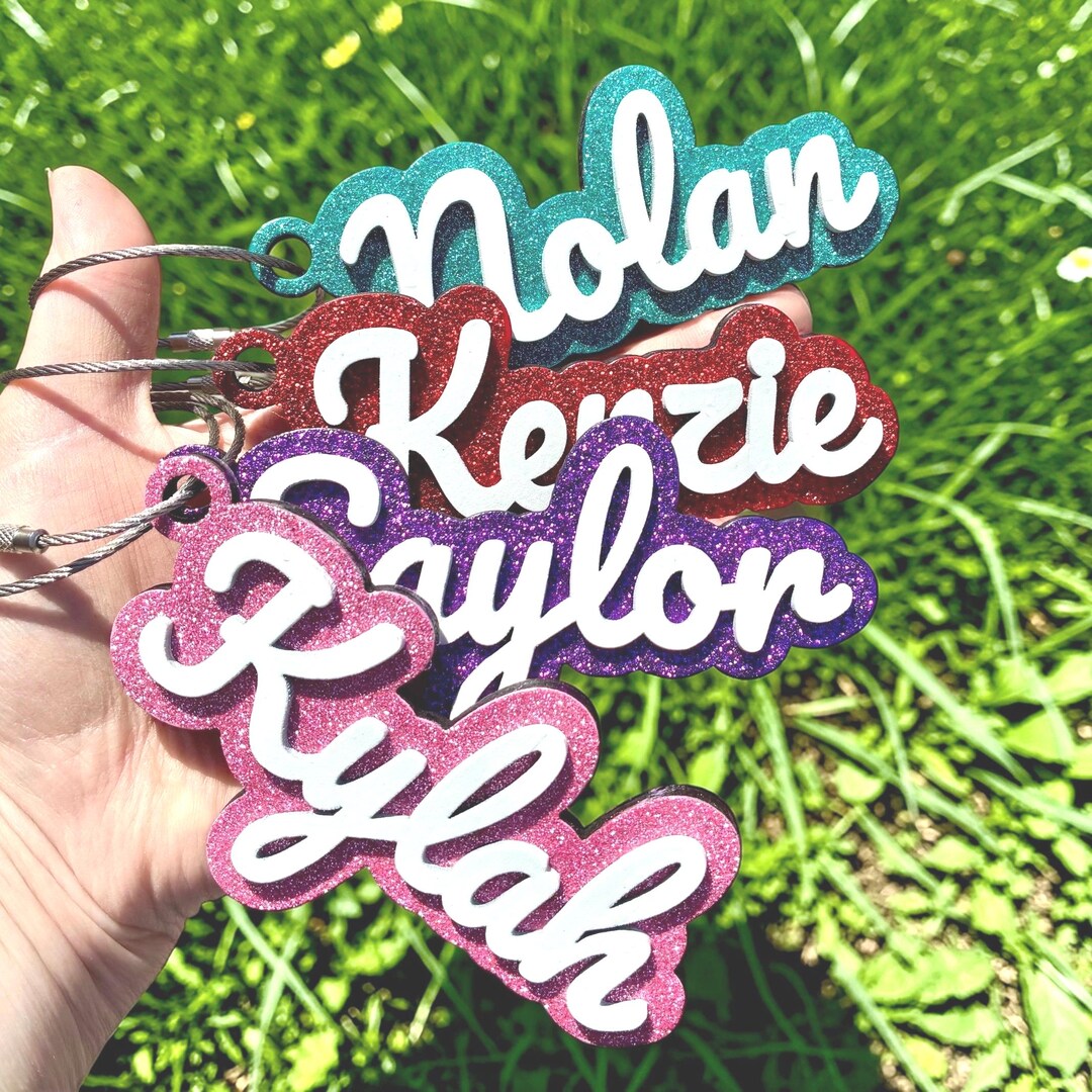 Packer Tag Name Kids Name Tag Backpack, Backpack Name Tag 3D, Cheer Backpack Name Tag ...