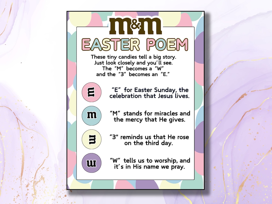 EASTER M M Story Printable Easter Poem Easter Church Printable EASTER M M Story Printable Easter Poem Easter Church Printable