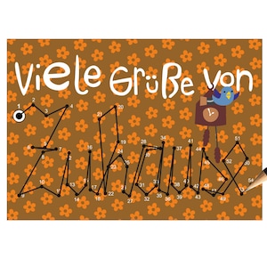 5x Malen-nach-Zahlen-Postkarte Zuhause