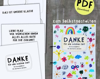 Farewell book for teachers | Class friendship book | Digital download PDF | Memory book for teachers | Thank you book