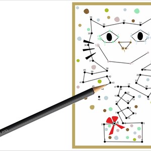 5x Malen-nach-Zahlen-Karte Katze