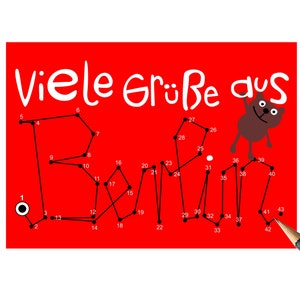5 cartoline da dipingere con i numeri Berlino