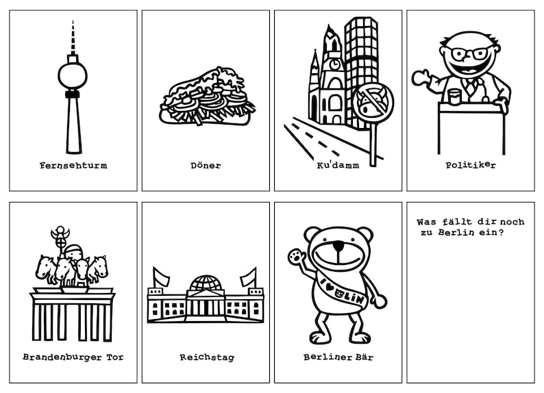 Berlin Malbuch Berlin zum Ausmalen - Etsy.de