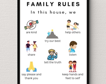 Family Rules (digital download print) 8.5x11_version with 8 behavioral rules for children
