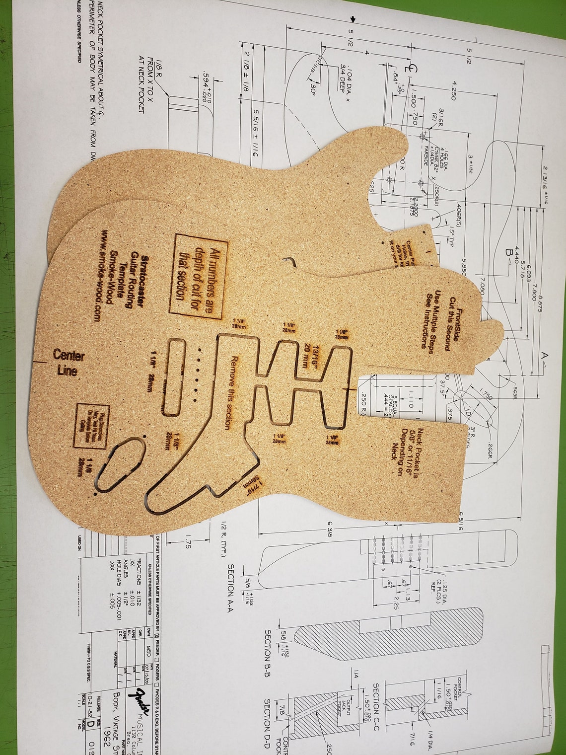 Stratocaster Guitar Template With Blueprints Etsy Stratocaster Guitar Template With Blueprints Etsy