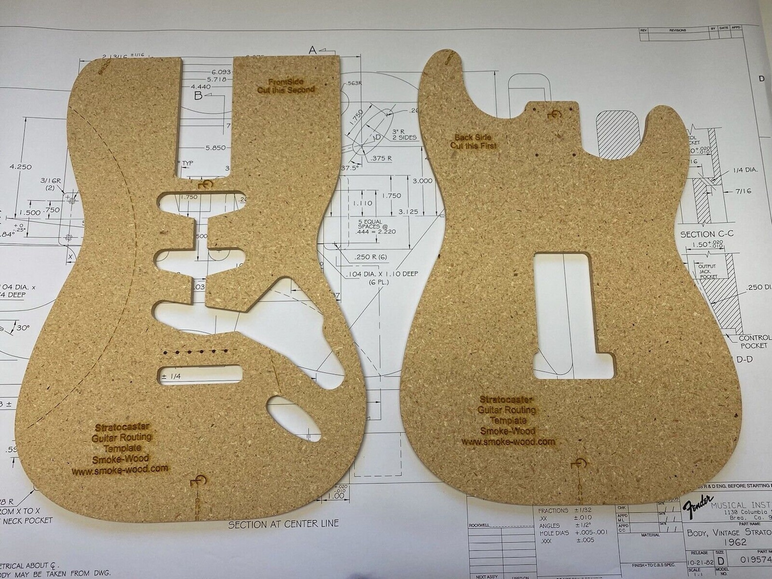 Stratocaster Guitar Template With Blueprints - Etsy