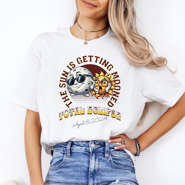 The Sun Is Getting Mooned, Total Eclipse, Solar Eclipse 2024 Shirt, Astronomy Lover Gift, April 8 2024 Shirt, Celestial Tee, Funny Shirt