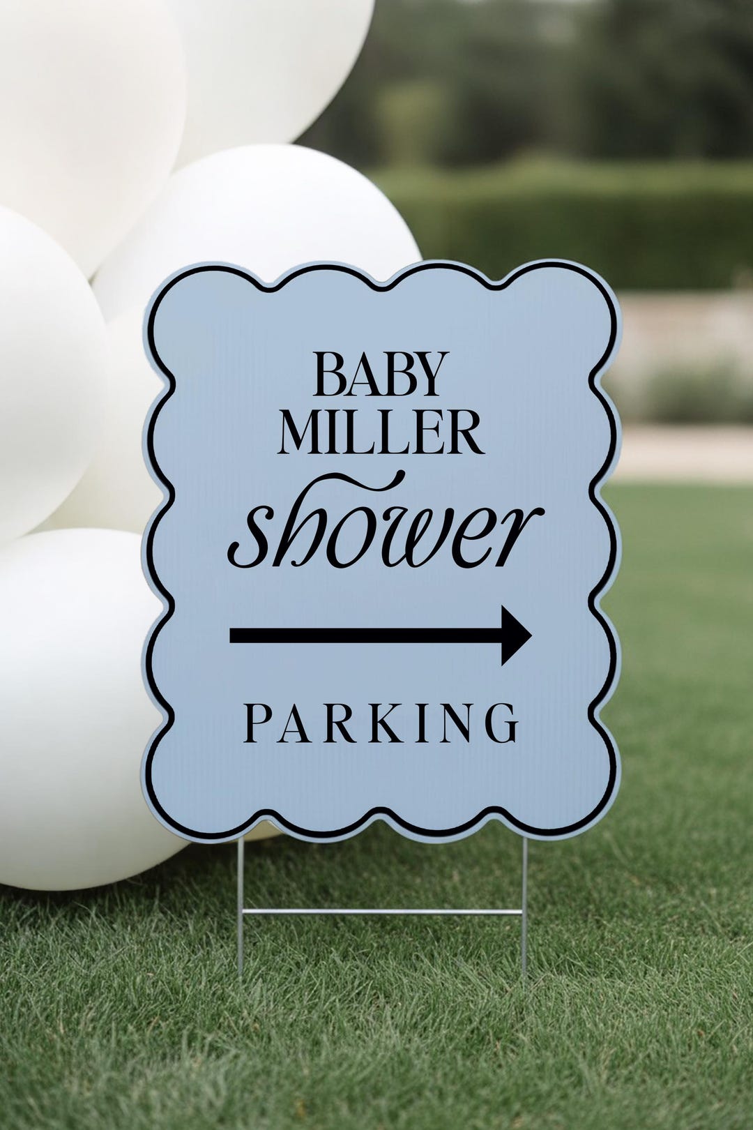 PRINTED Baby Shower Directional Sign With Stake, Double-sided, Wavy ...
