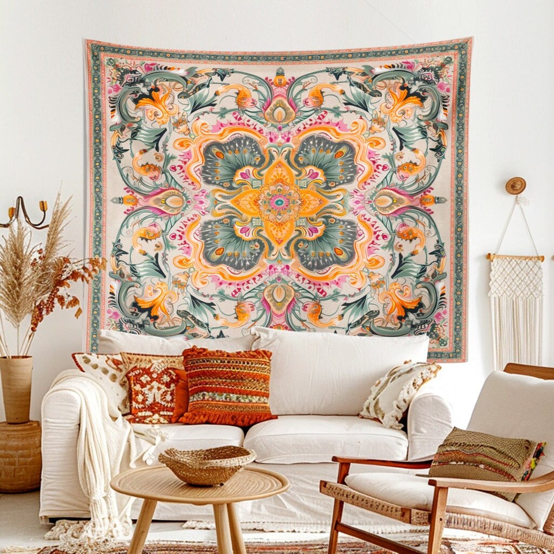 Vintage Mandala Tapestry: Boho Wall Hanging, Bohemian Art Decor
