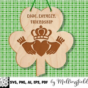 svg | Claddagh. Symbole irlandais d'amour, de loyauté et d'amitié. Téléchargez instantanément le symbole bien-aimé de l'Irlande. Célébrez la Saint-Patrick.