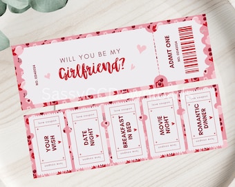 Serez-vous ma petite amie Conception de proposition de billet de cinéma imprimable
