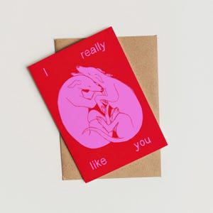 Carte Je t'aime vraiment Whippet, Saint-Valentin, anniversaire de mariage, lévrier, Lurcher, chien, ami, mari, femme, petit ami, petite amie, Galentines
