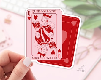 Queen Of Books Stickers / Bookish Stickers / Book Lover Gift / Bookish Merch / Kindle Sticker / Smut Reader / Reading Lover / E-Reader