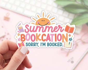 Summer Bookcation Stickers / Bookish Stickers / Book Lover Gift / Bookish Merch / Kindle Sticker / Smut Reader / Reading Lover / E-Reader