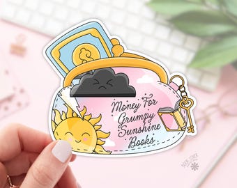 Pegatinas de libros de Money For Grumpy Sunshine / Pegatinas para amantes de los libros / Regalo para amantes de los libros / Merchandising para Kindle / Lector de obscenidades / Amante de la lectura