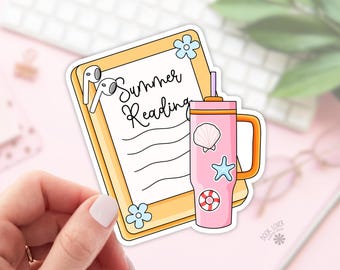 Summer Reading Stickers / Bookish Stickers / Book Lover Gift / Bookish Merch / Kindle Sticker / Beach Reader / Reading Lover / E-Reader