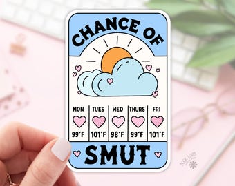Stickers Chance of Smut / Stickers livresques / Cadeau pour amoureux des livres / Merch livresque / Sticker Kindle / Smut Reader / Amateur de lecture / E-reader