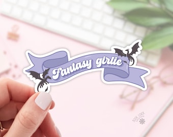 Fantasy Girlie Stickers / Bookish Stickers / Book Lover Gift / Bookish Merch / Kindle Sticker / Fantasy Reader / Reading Lover / E-Reader
