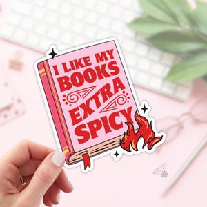 I Like My Books Extra Spicy Sticker / Bookish Stickers / Book Lover Gift / Bookish Merch / Kindle Sticker / Smut Reader / Reading Lover
