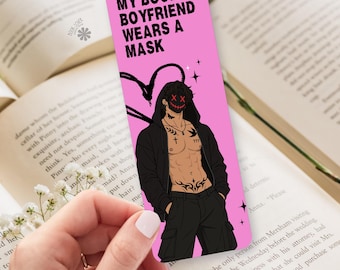 Book Boyfriend Bookmark / My Book Boyfriend Wears a Mask Dark Romance Design / Funny Gift for Readers